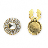 Cubrebotones redondos con strass Dorado-cristal