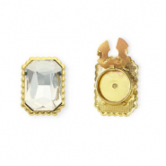 Cubrebotones rect&aacute;ngulo faceteados Dorado-cristal