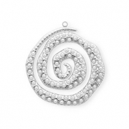 Colgantes Acero Inox espiral con imitación de perlas Plateado-blanco