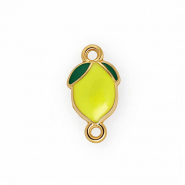 Fornituras Acero Inox entrepieza con esmalte limón Dorado-amarillo-verde