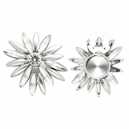 Cubrebotones flor Plateado-cristal