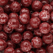 Abalorios de vidrio 12 mm Rojo borgo&ntilde;a-blanco