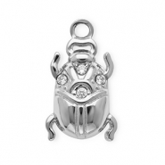 Colgantes Acero Inox con strass escarabajo Plateado-cristal