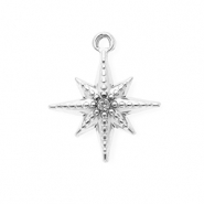 Colgantes Acero Inox con strass estrella Plateado-cristal