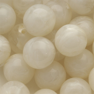 Abalorios acr&iacute;lico 18 mm redondos Blancuzco-blanco m&aacute;rmol