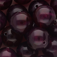 Abalorios acr&iacute;lico 18 mm redondos Morado berenjena-blanco m&aacute;rmol