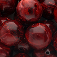 Abalorios acr&iacute;lico 24 mm redondos Rojo borgo&ntilde;a-blanco m&aacute;rmol