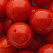 Abalorios acr&iacute;lico 24 mm redondos Rojo-blanco m&aacute;rmol
