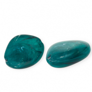 Abalorios acr&iacute;lico irregular Verde teal-multicolor-blanco m&aacute;rmol