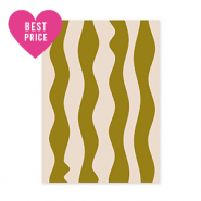 BY31® Tarjetas para joyería olas Verde oliva-crema