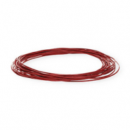 Cordón cuero DQ redondo 1mm Rojo
