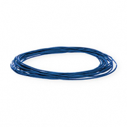 Cordón cuero DQ redondo 1mm Azul oscuro