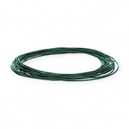 Cordón cuero DQ redondo 1mm Verde teal oscuro