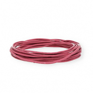 Cordón cuero DQ redondo 2mm Rosa