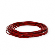Cordón cuero DQ redondo 2mm Rojo