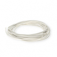 Cordón cuero DQ redondo 2mm Blanco
