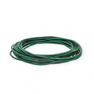 Cordón cuero DQ redondo 2mm Verde teal oscuro