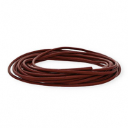 Cordón cuero DQ redondo 3mm Burdeos oscuro