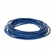 Cordón cuero DQ redondo 3mm Azul oscuro