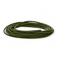Cordón cuero DQ redondo 3mm Verde