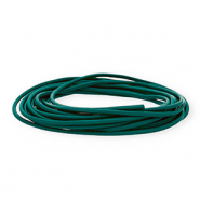 Cordón cuero DQ redondo 3mm Verde teal oscuro