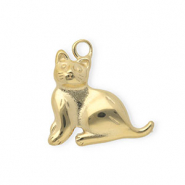 Colgantes Acero Inox gato Dorado