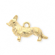 Colgantes Acero Inox perro Dorado