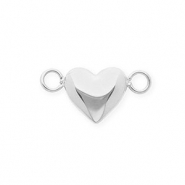 Fornituras acero Inox entrepieza corazón Plateado