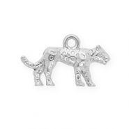 Colgantes Acero Inox leopardo Plateado