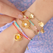 Set de inspiraciones Cómo hacer bisutería con colgantes y entrepiezas flor en metal DQ