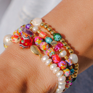 Set de inspiraciones Crea alegres pulseras con abalorios de cerámica