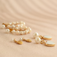 Set de inspiraciones Crea una línea única con pendientes de acero inoxidable con perlas de agua dulce