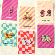 Set de inspiraciones Tiempo de inspiración con broches, pins y tarjetas de joyería