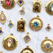 Set de inspiraciones Diseña bonitas joyas con colgantes de acero inoxidable únicos