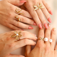 Nuevo Anillos de acero inoxidable deslumbrantes