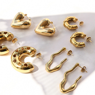 Nuevo Pendientes de acero inoxidable listos para usar