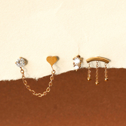 Nuevo Piercings de oreja de acero inox