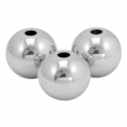 Abalorios de acero inox 6mm plateado (acero inox)