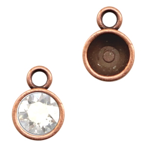 Fornituras met&aacute;licas TQ engaste con una anilla para chat&oacute;n SS39 cobre (sin n&iacute;quel)