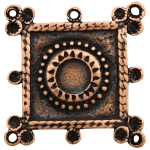 Colgantes met&aacute;licos TQ cuadrado con engaste para Swarovski PP32 cobre (sin n&iacute;quel)