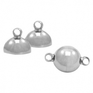 Fornituras Acero Inox cierre magn&eacute;tico bola 10mm Plata vieja