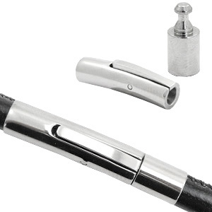 Fornituras Acero Inox cierre clic &Oslash;4mm Plata vieja