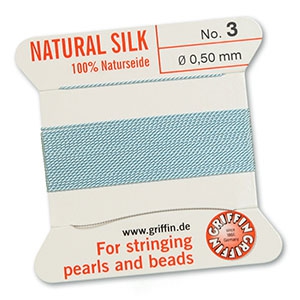 Hilo para enfilar seda natural Griffin &Oslash;0.5mm Turqueza