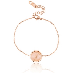 Pulseras Polaris acero para cabuch&oacute;n 12mm Oro rosado