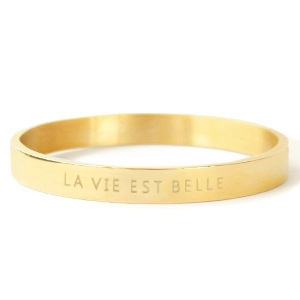 Pulseras Acero Inox 'LA VIE EST BELLE' Dorado