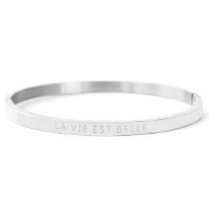 Pulseras Acero Inox 'LA VIE EST BELLE' Plateado