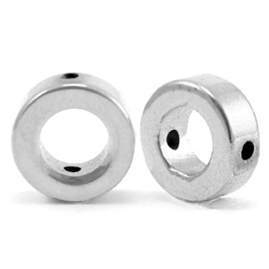 Abalorios hematita circulo 8mm Gris plata