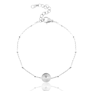 Pulseras Polaris Acero Inox con engaste para cabuch&oacute;n 7mm / Swarovski SS34 bola Plateado