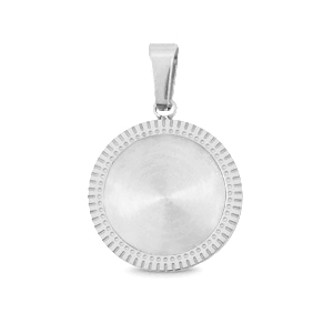 Colgantes Polaris Acero Inox con engaste para cabuch&oacute;n 12mm Plateado