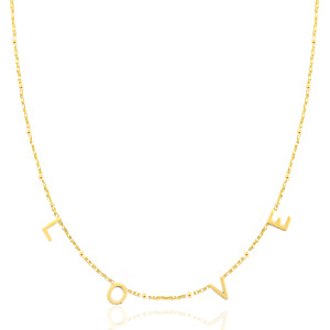 Cadena Acero Inox  "love" Dorado